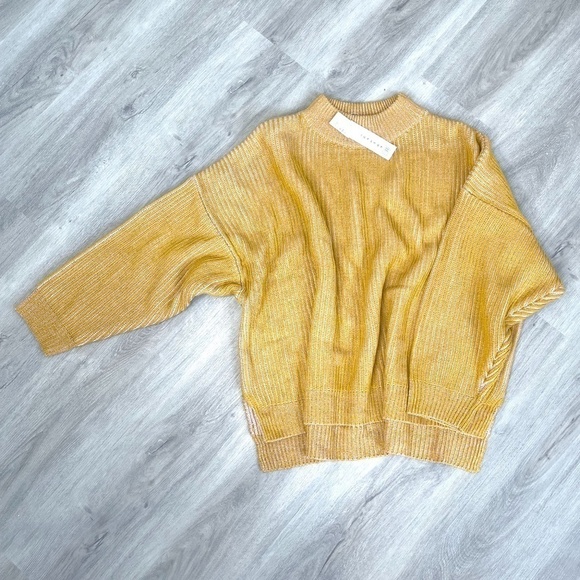 Topshop Gold Oversized Mock Neck Chunky Sweater - Picture 2 of 7